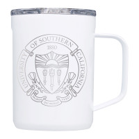 USC Trojans Corkcicle White Seal Engraved Mug